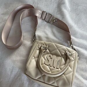 Steve Madden Beige Quilted Crossbody Bag